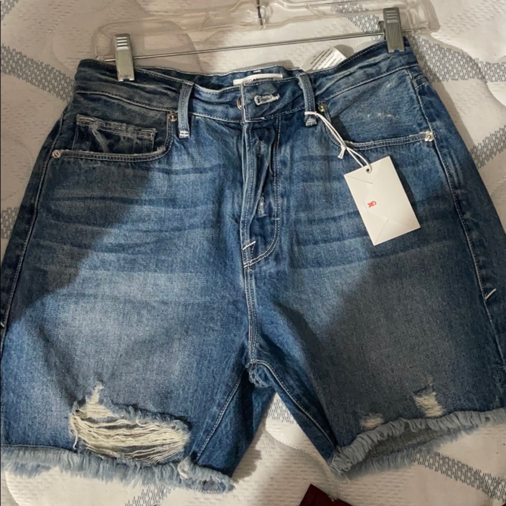 Good American High Wasted Mom Style Shorts